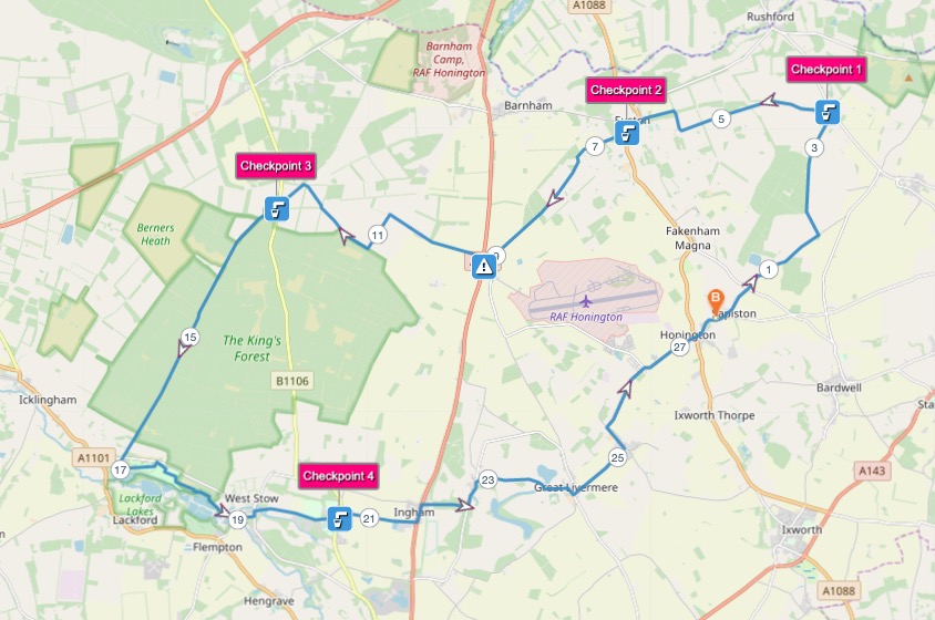 AV Running Christmas Eve Trail Marathon Course Map