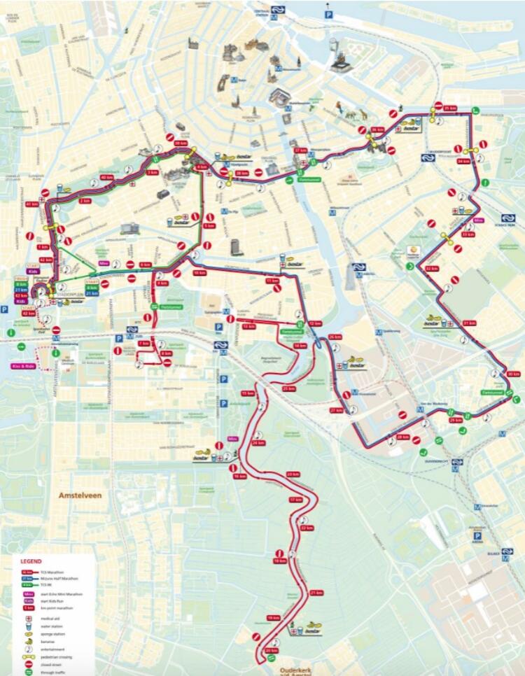 Amsterdam Marathon Route Map 