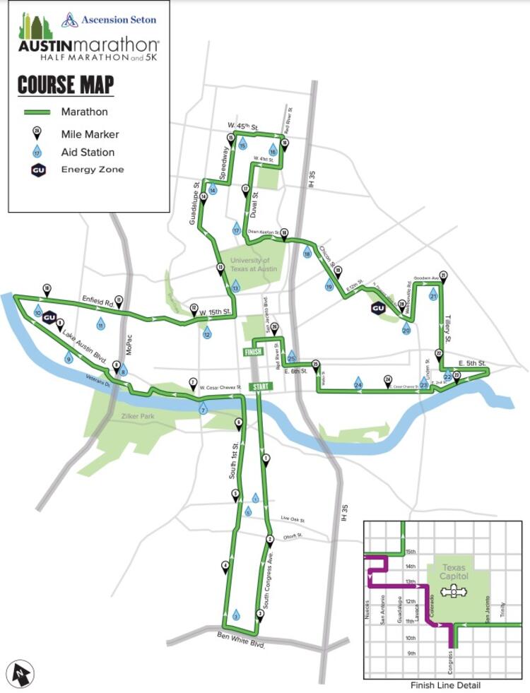 Austin Marathon Course Map