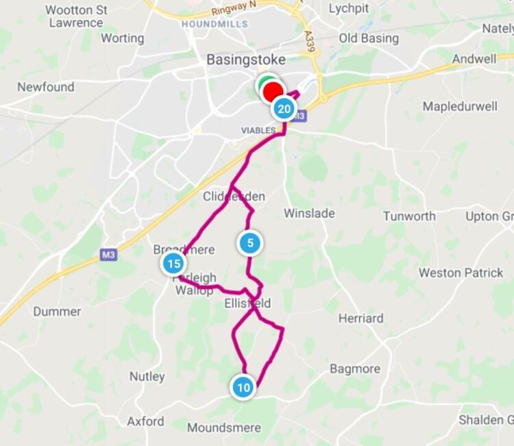 Basingstoke Half Marathon Route Map