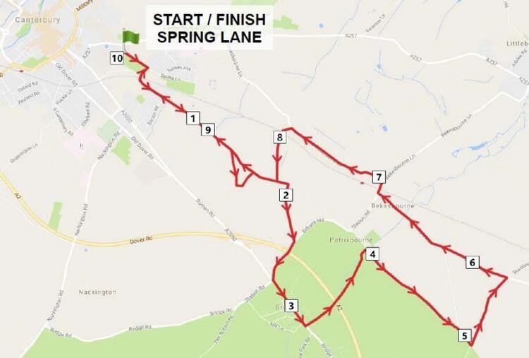 Canterbury 10 Course Map