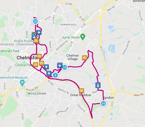 Chelmsford Half Marathon Route Map
