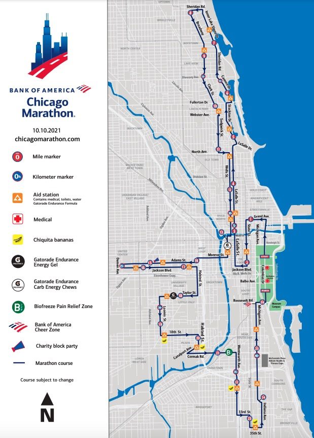 Chicago Marathon Course Map