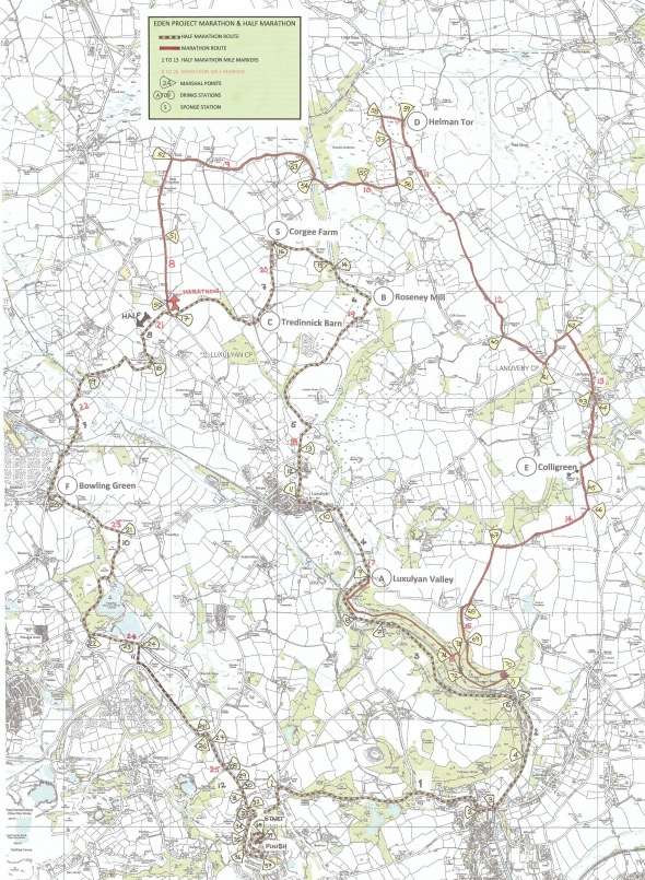 Eden Project Marathon Course Map