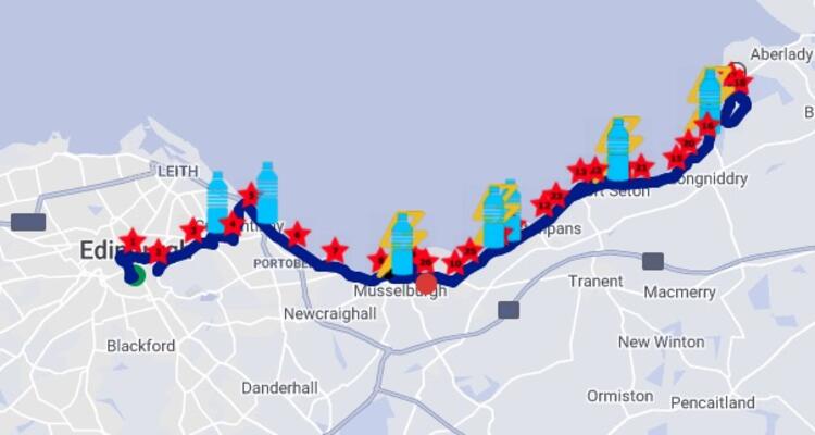 Edinburgh Marathon Course Map 