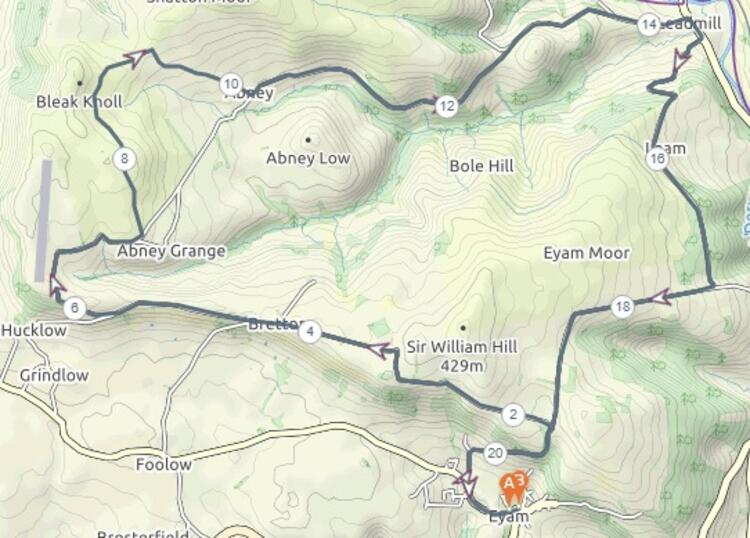 Eyam Half Marathon Course Map