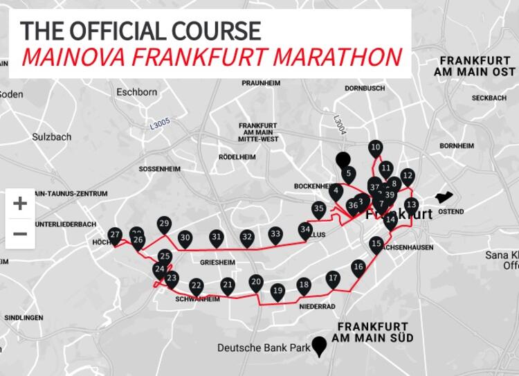 Frankfurt Marathon Course Map