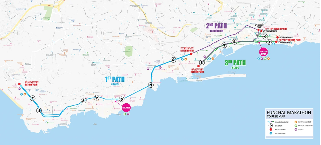 Madeira Marathon Race Route: 