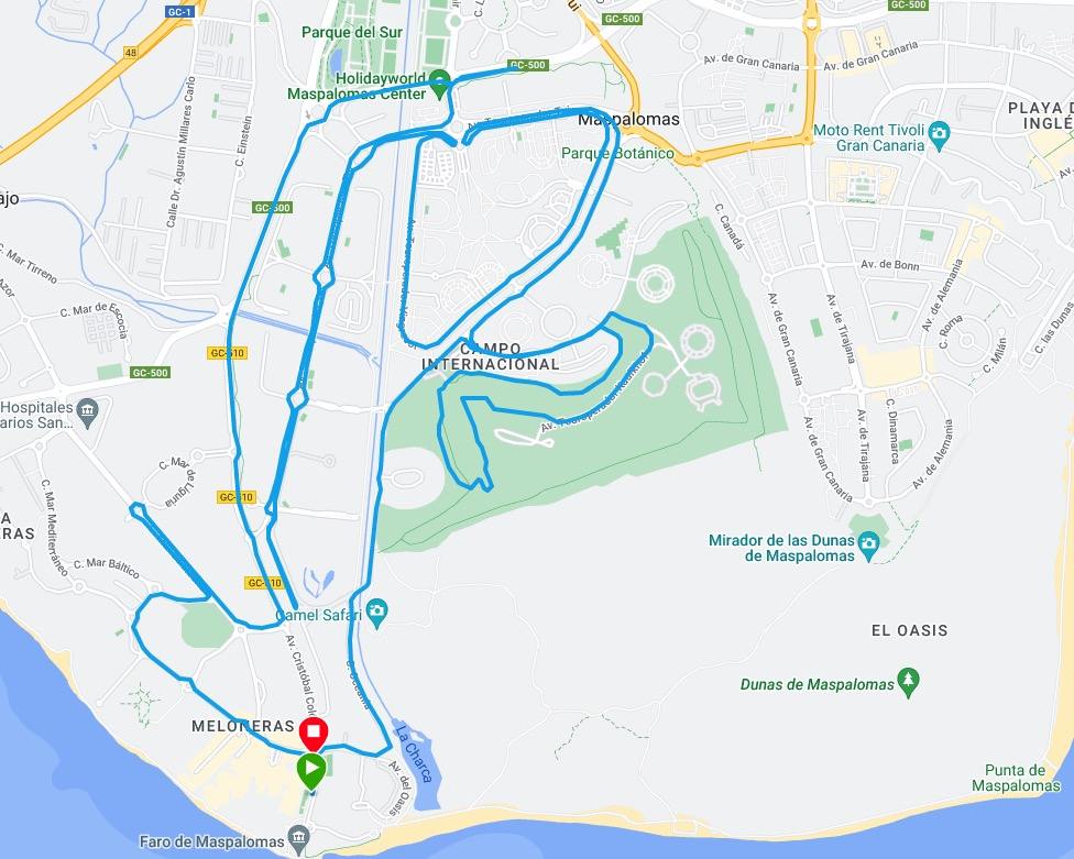 Gran Canaria Marathon Course Map