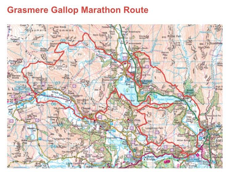 Grasmere Gallop Marathon Route