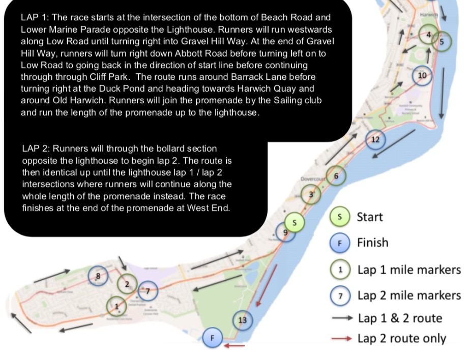 Harwich Half Marathon Course Map