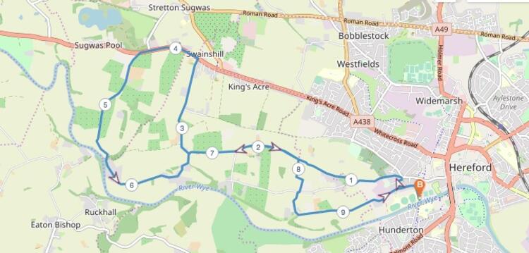 Hereford 10 Mile Route Map 