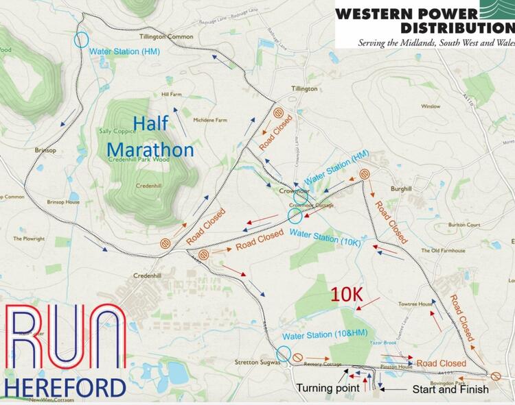 Hereford Half Marathon Course Map