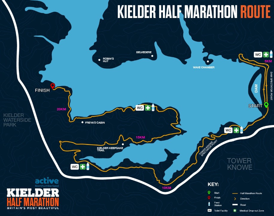 Kielder Half Marathon Course Route Map 