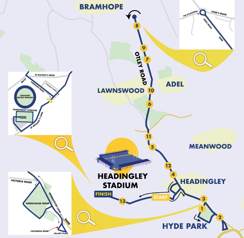 Leeds Half Marathon 2023 Route Map