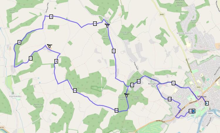 Marlow Half Marathon Route Course Map