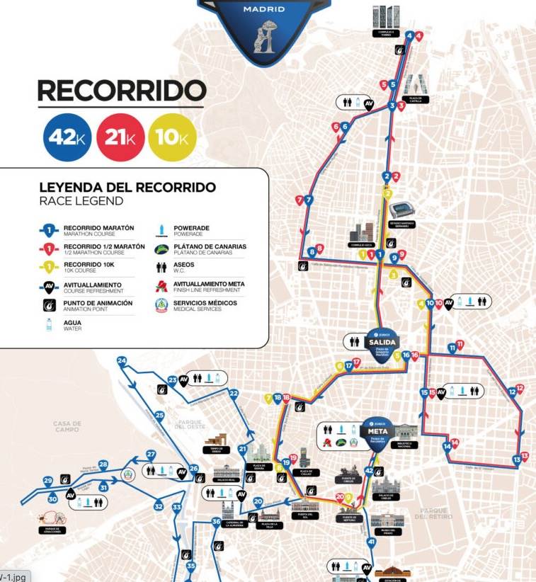 Madrid Marathon Course Map