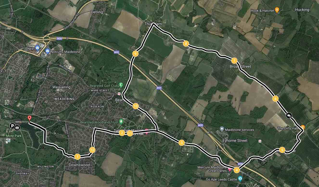 Maidstone Half Marathon Route Map