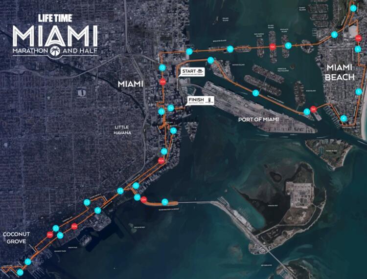 Miami Marathon Course Map