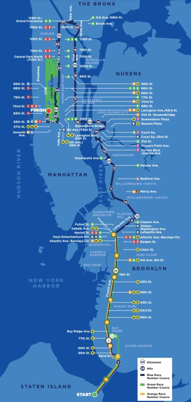 New York Marathon Course Map