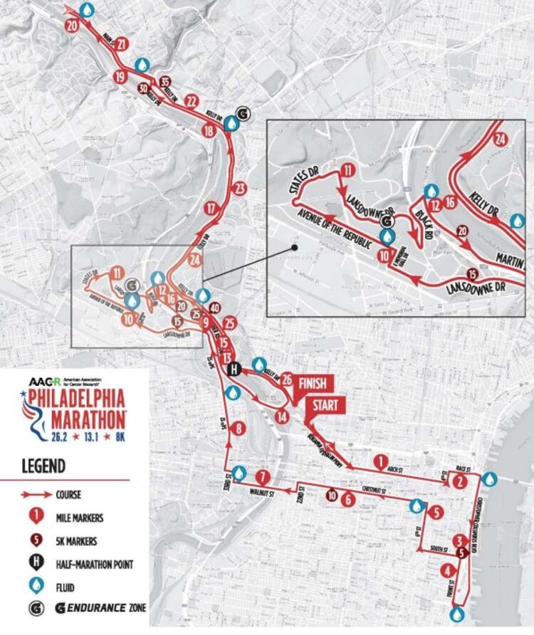 Philadelphia Marathon Course Map