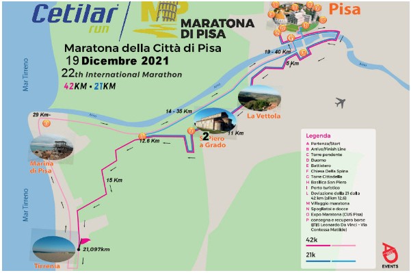 Pisa Marathon Race Route