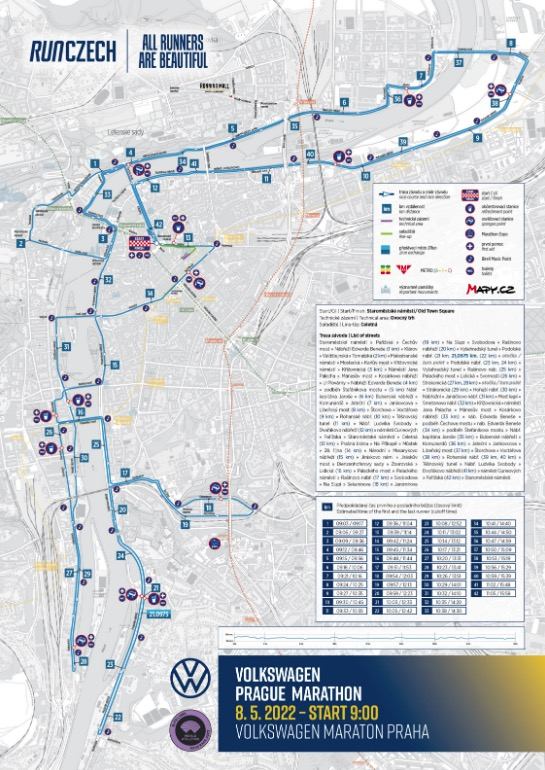 Prague Marathon Route Map 