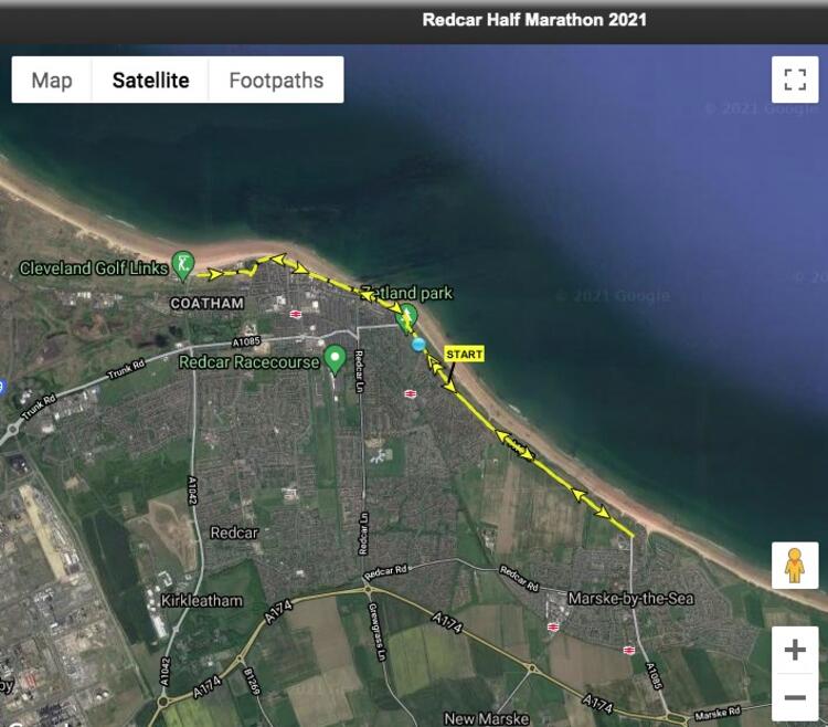 Redcar Half Marathon Route 2021