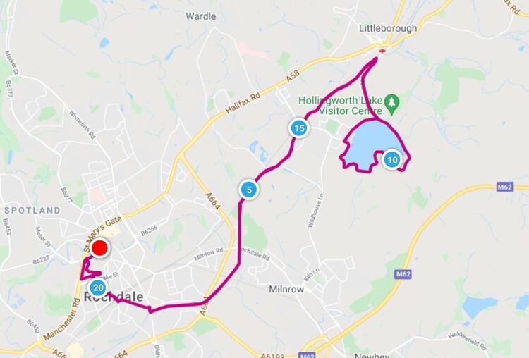 Rochdale Half Marathon Course Map