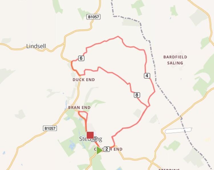 Stebbing 10 Mile Course Map