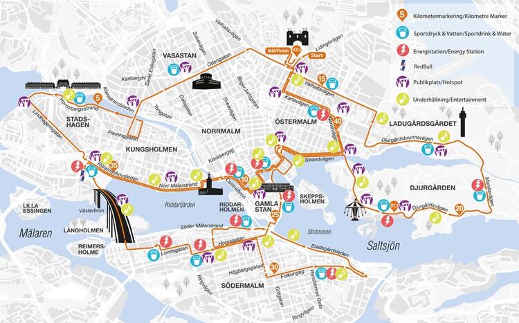 Stockholm Marathon Course Map 