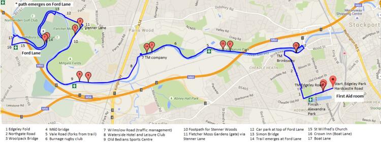 Stockport Hatters Half Marathon Race Route Map