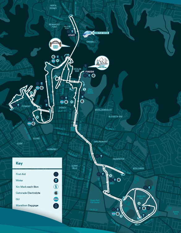 Sydney Marathon Course Map