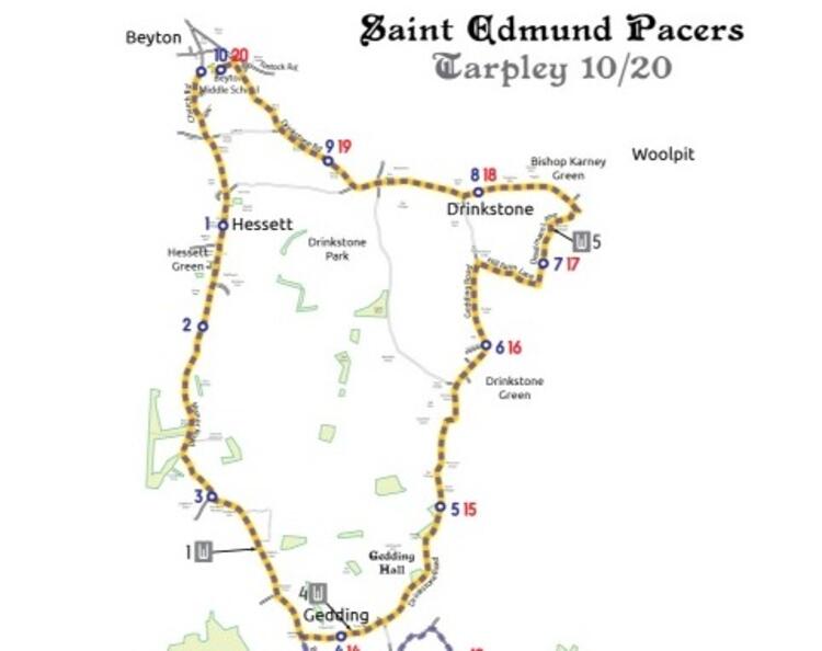 Tarpley 10 Mile Course Map