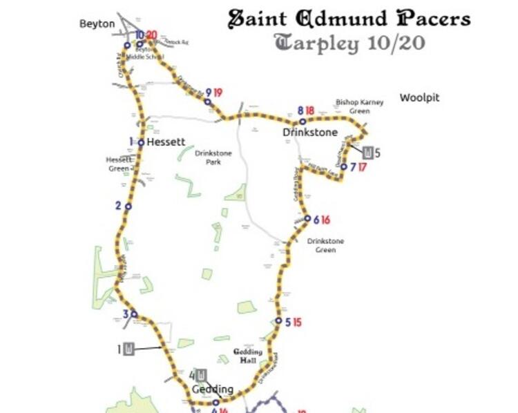 Tarpley 20 Mile Course Map