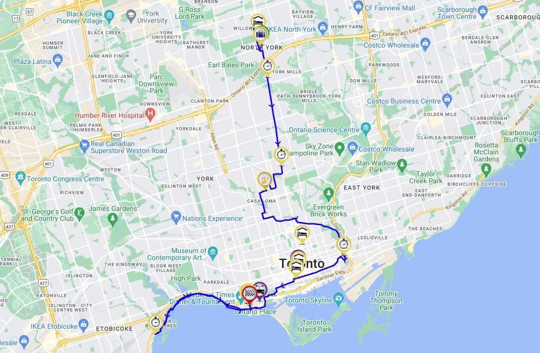 Toronto Marathon Course Map