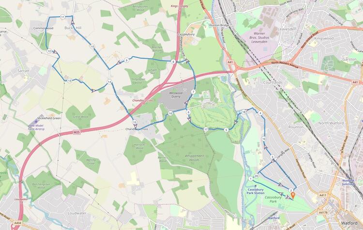 Watford Half Marathon Course Map