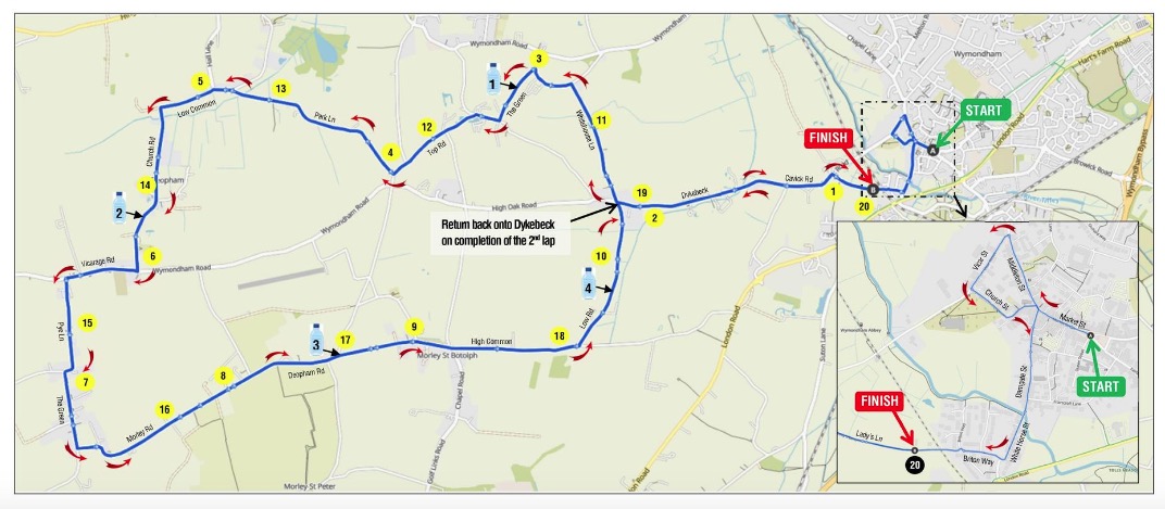 Wymondham AC 20 Miler - Sunday 23rd Mar 2025 | 13milers.com