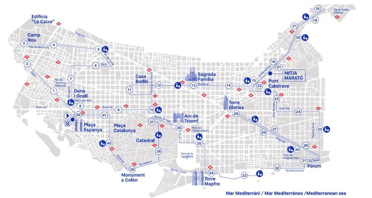 Barcelona Marathon Course Map