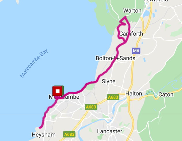 Morecambe marathon course map