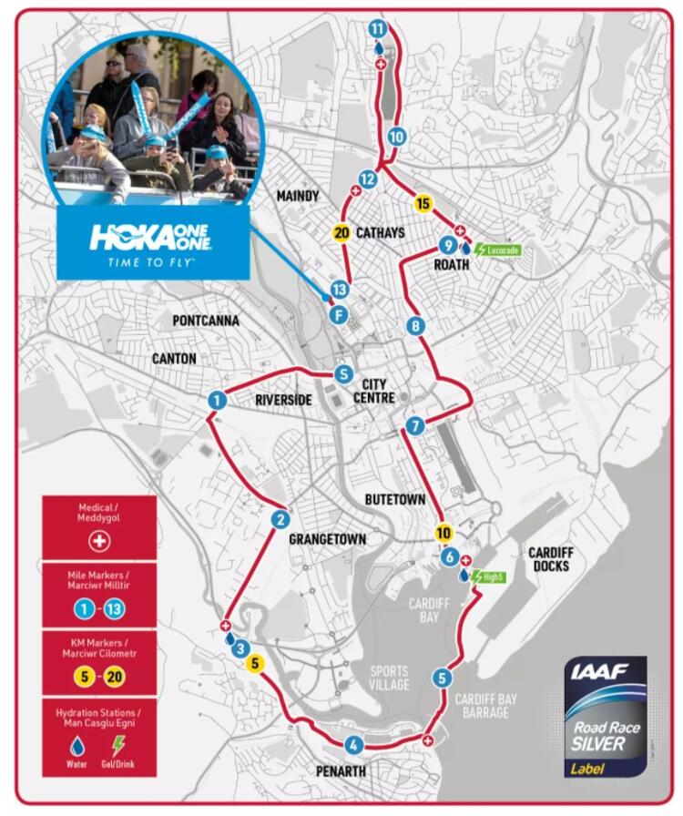 Race Route Plan for Cardiff Half Marathon