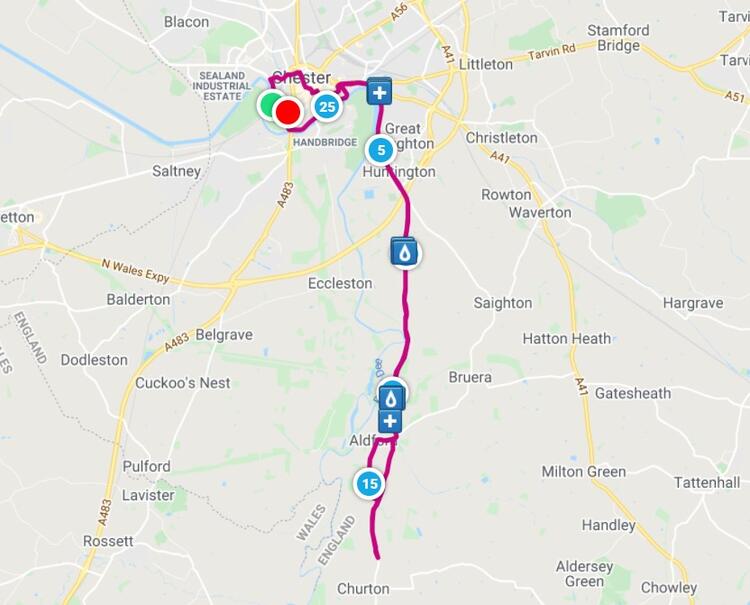 Chester Metric Marathon Race Route Map