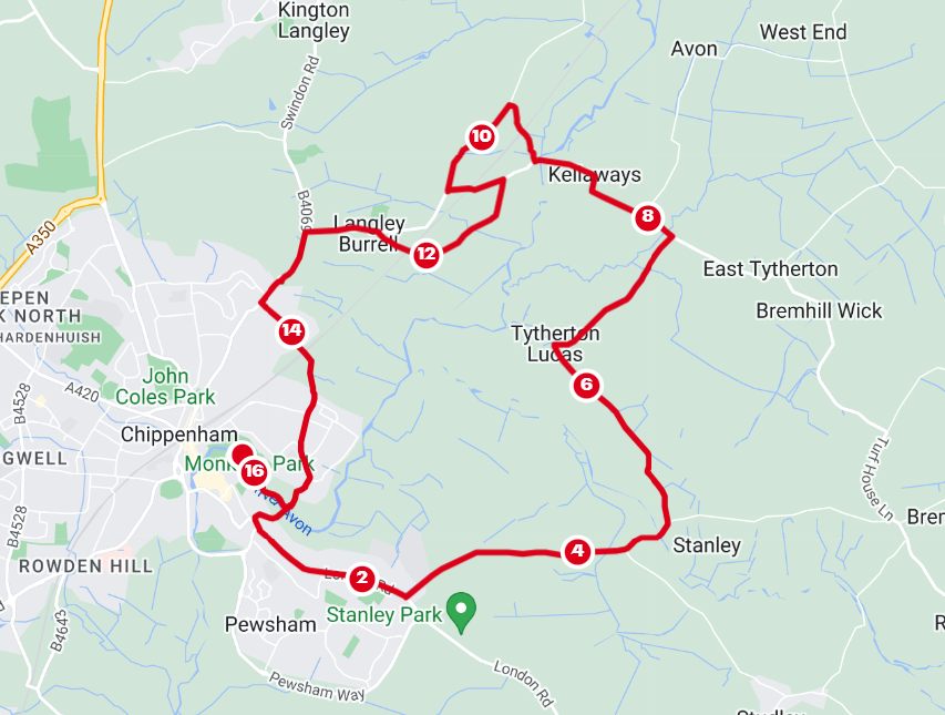 Chippenham 10 Mile Race Route