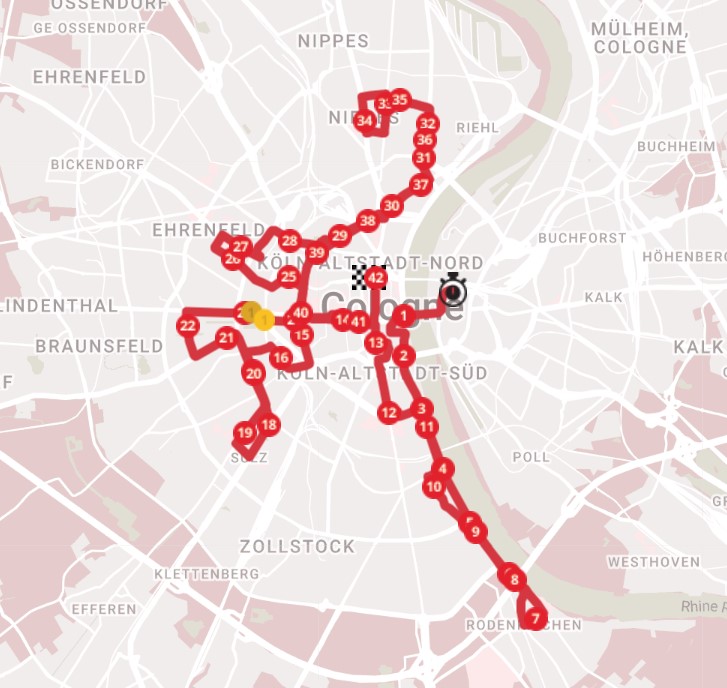 Cologne Marathon Course Map