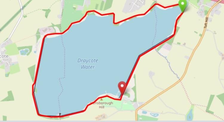 Draycote Water 10 Mile Course Map