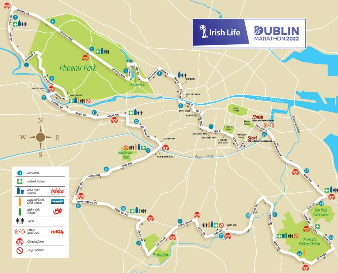 Dublin Marathon Course Map