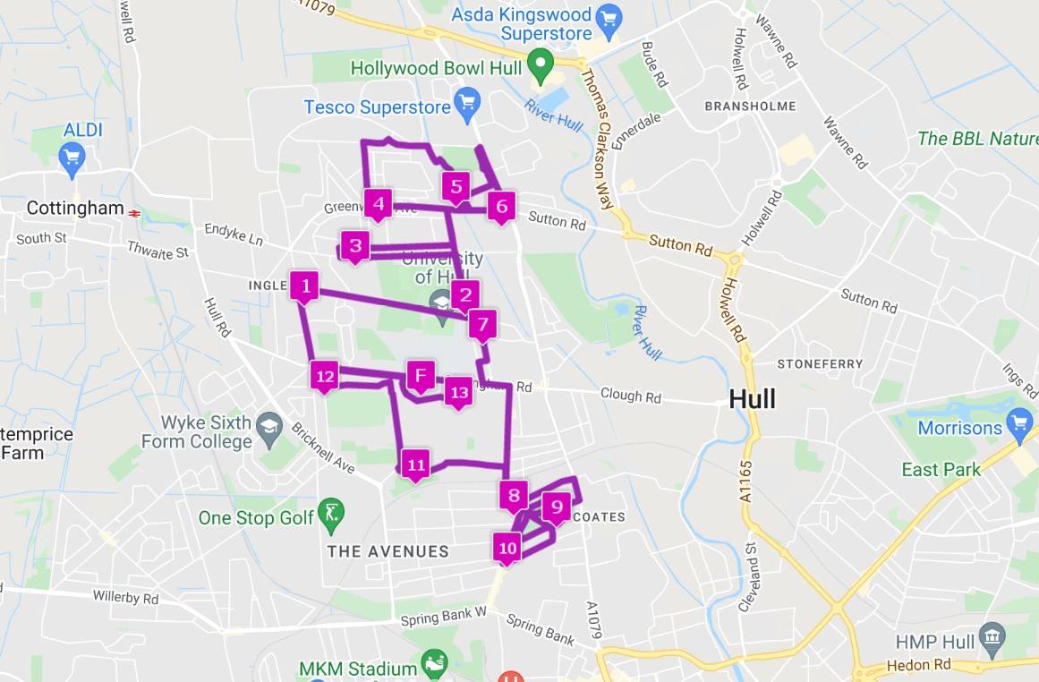Hull Half Marathon Route Map