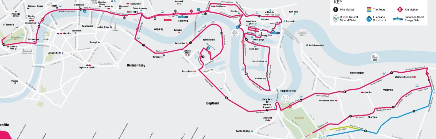 London Marathon Course Map