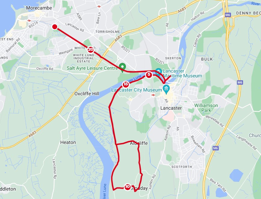Morecambe half marathon course map