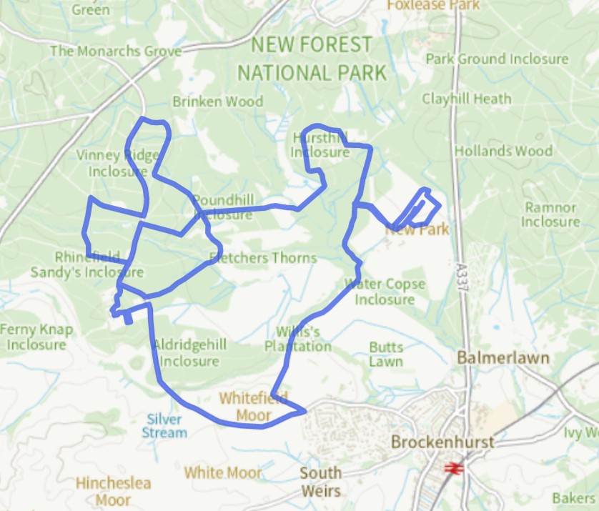 New Forest Half Marathon Course Map